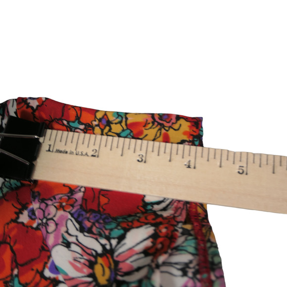 Asos Mini Dress Womens Size 4 Red Floral Elastic Waist Lightweight Boho - Picture 14 of 16